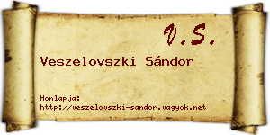 Veszelovszki Sándor névjegykártya