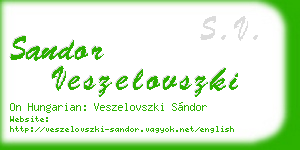 sandor veszelovszki business card