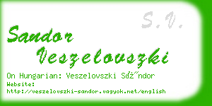 sandor veszelovszki business card